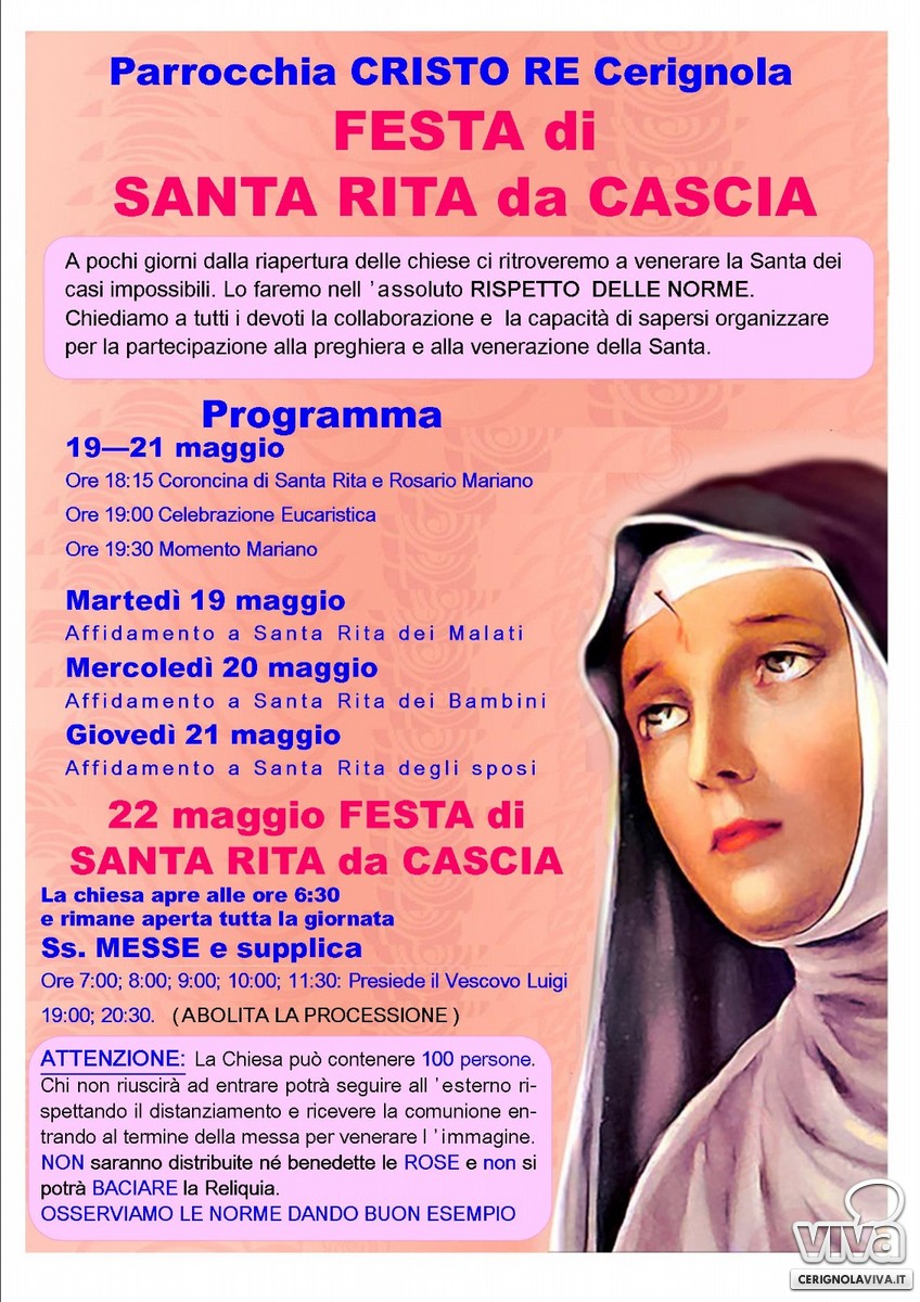 Programma festa Santa Rita da Cascia
