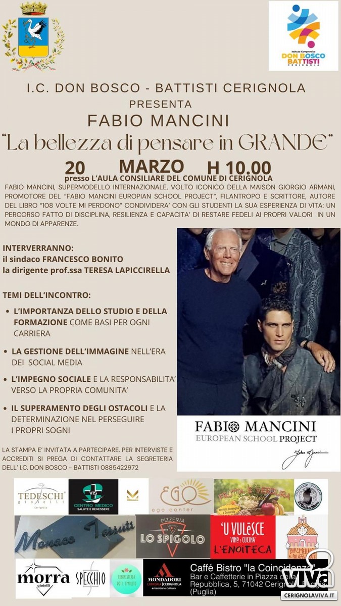 Locandina Fabio Mancini al Don Bosco Battisti