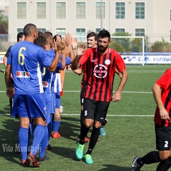 AUDACE CERIGNOLA VS PIETRAMONTECORVINO, INGRESSO SQUADRE IN CAMPO