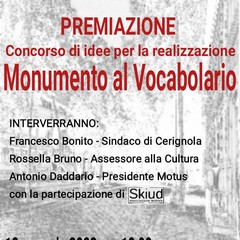 Locandina premiazione concorso monumento vocabolario Cerignola