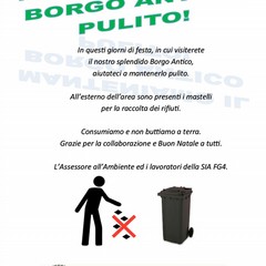 manifesto Manteniamo pulito il Borgo Antico