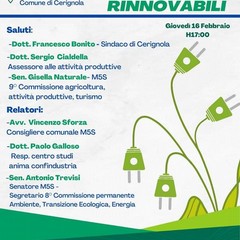 Locandina 16 febbraio - comunità energetiche rinnovabili Cerignola