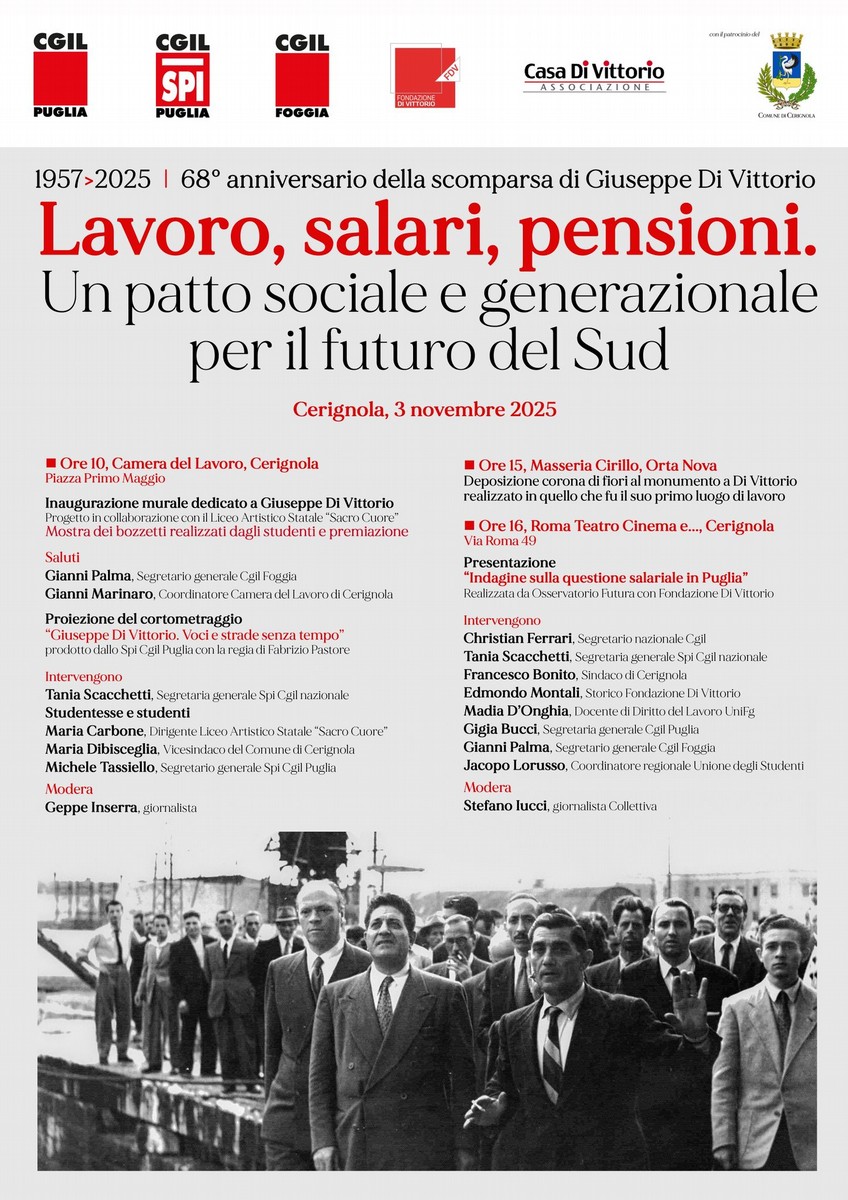 Gli eventi in memoria di Giuseppe Di Vittorio