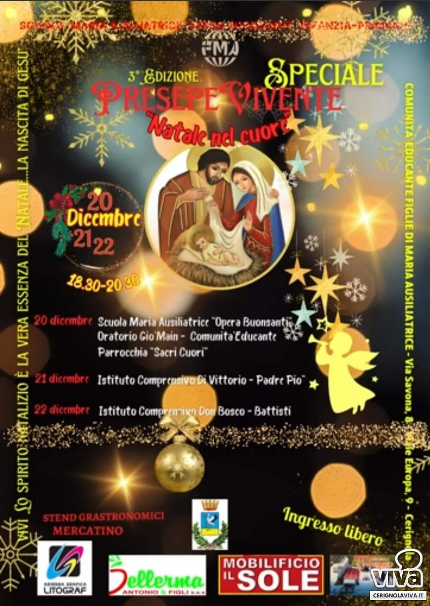 Presepe Vivente “Natale nel Cuore”: anche quest'anno presso Scuola Maria  Ausiliatrice Opera Buonsanti di Cerignola