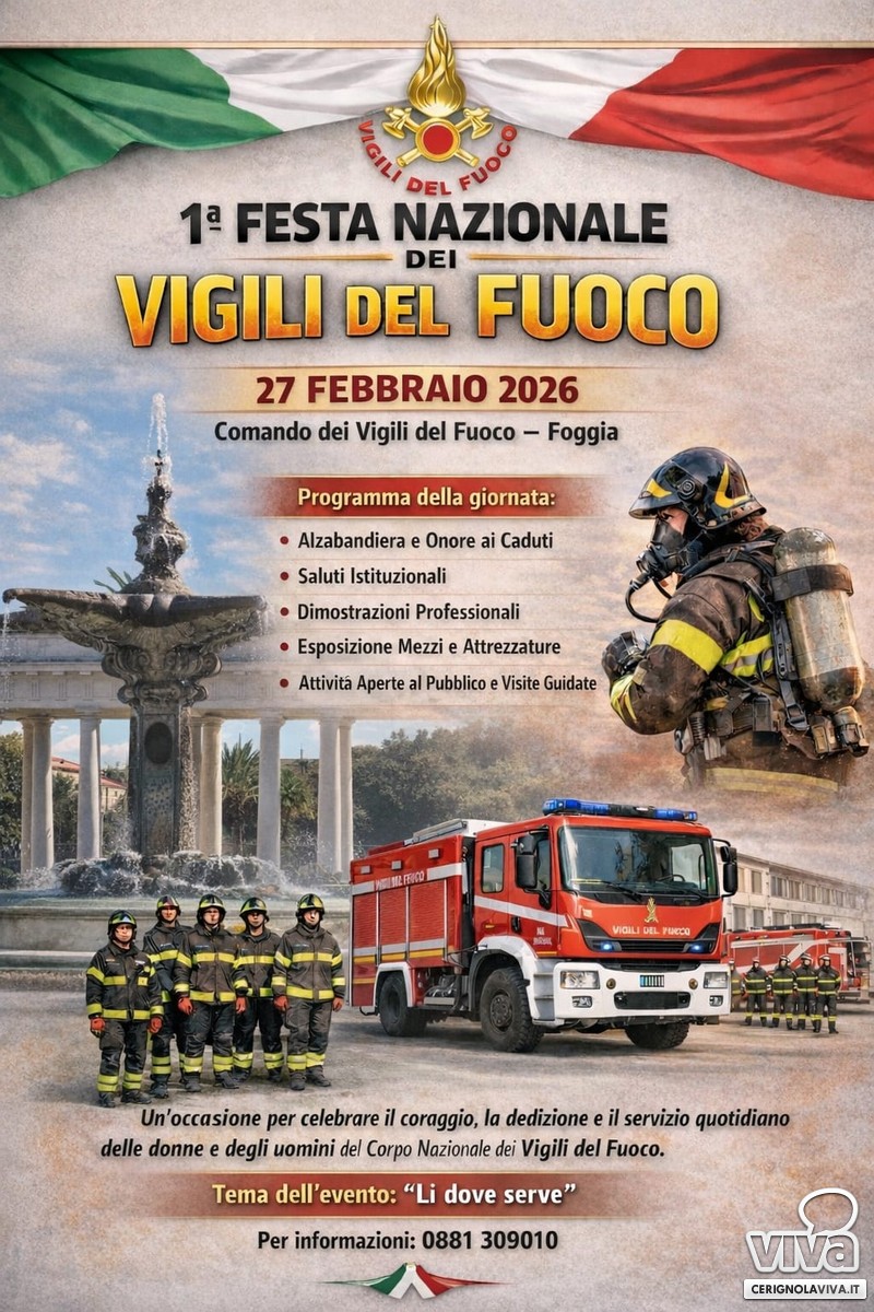 Locandina anniversario Vigili del Fuoco