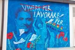 Ecco il murale per Giuseppe Di Vittorio: completa l'opera degli studenti del Liceo Zingarelli-Sacro Cuore