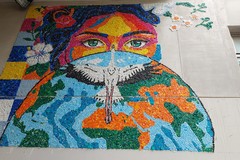Cerignola, inaugurato il nuovo murale realizzato con tappi di plastica