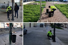 Proseguono i lavori di riqualificazione a Cerignola: sostituiti cestini danneggiati