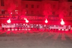 Club Ultras 1984 Cerignola: lo striscione in omaggio ai tre giovanissimi tifosi foggiani morti in un incidente