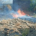 Incendio in via Padula, una vasta area avvolta dalle fiamme