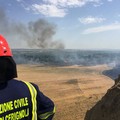 Incendio nella zona del Santuario della Madonna di Ripalta. -FOTO-