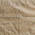 La protesta dei lavoratori della sosta a pagamento e parcheggi