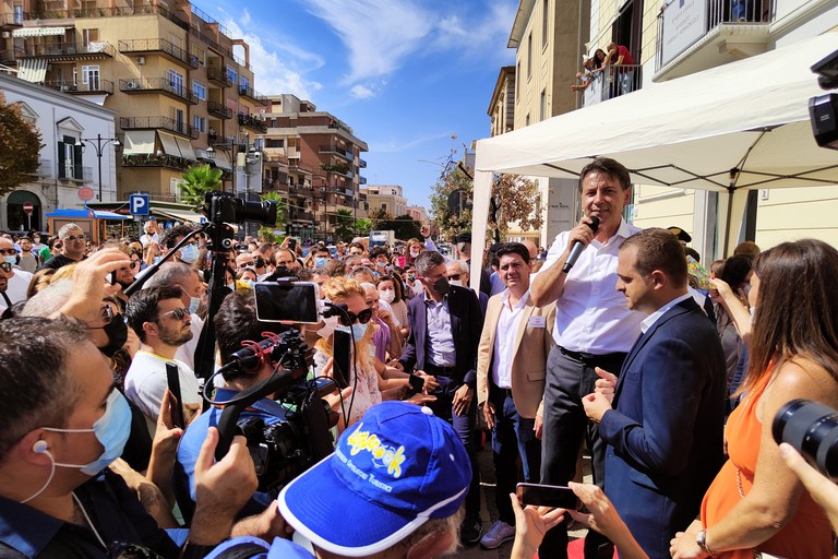 Giuseppe Conte durante la visita a Cerignola 19 09 21. <span>Foto Vito Monopoli</span>