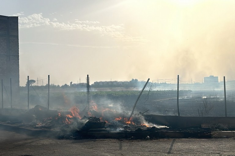 Incendio in via Grassano